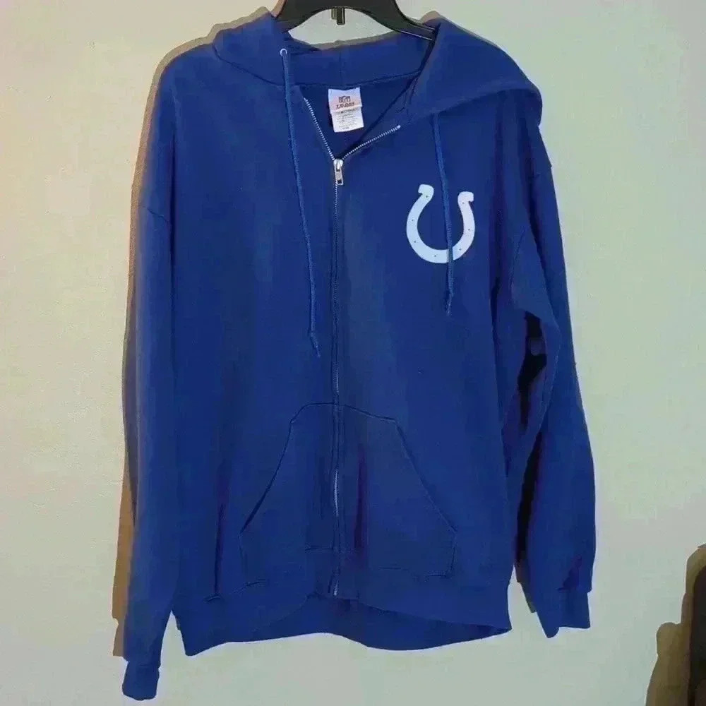 Vintage NFL Indianapolis Colts zip up sweatshirt, large, blue and white - Picture 2 of 7